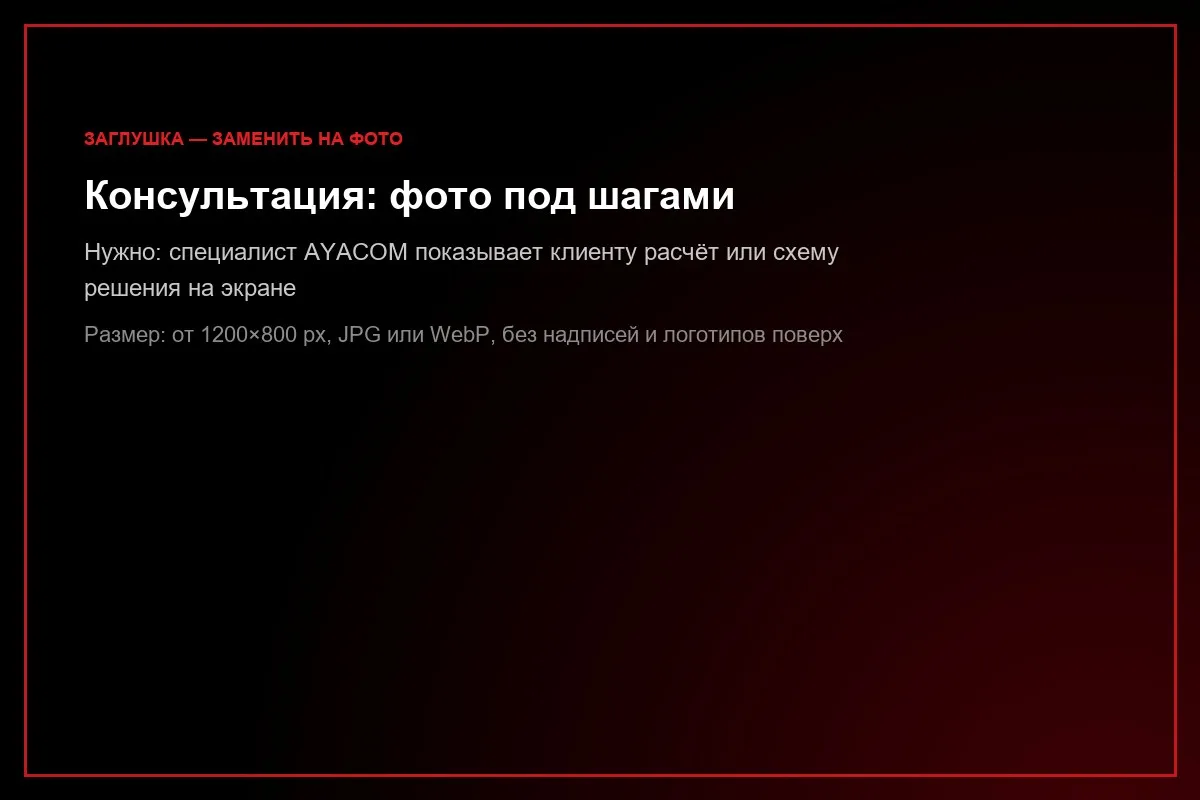 Специалист AYACOM обсуждает с клиентом состав решения
