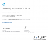 HP Amplify Membership Certificate 